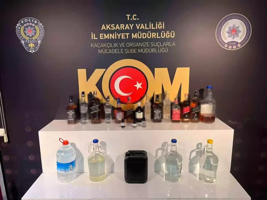 Aksaray'da Sahte Alkol Operasyonu: 30 Litre Ele Geçirildi