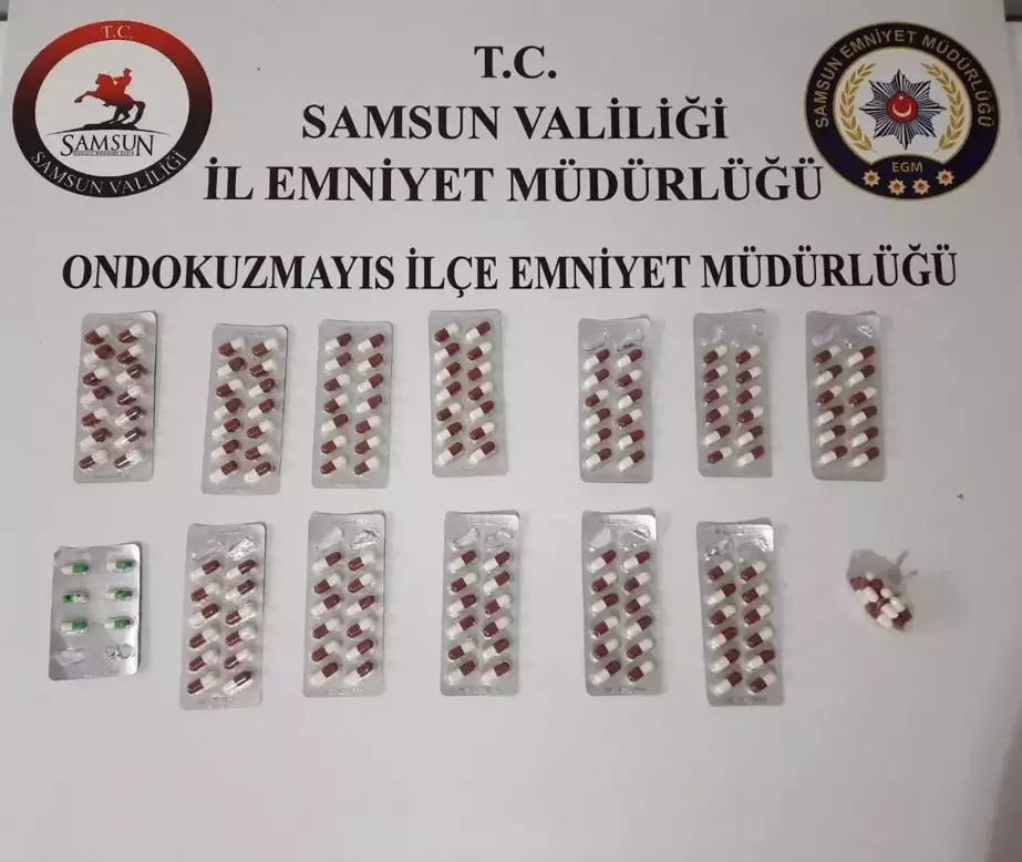 Samsun'da 173 adet sentetik ecza ele geçirildi