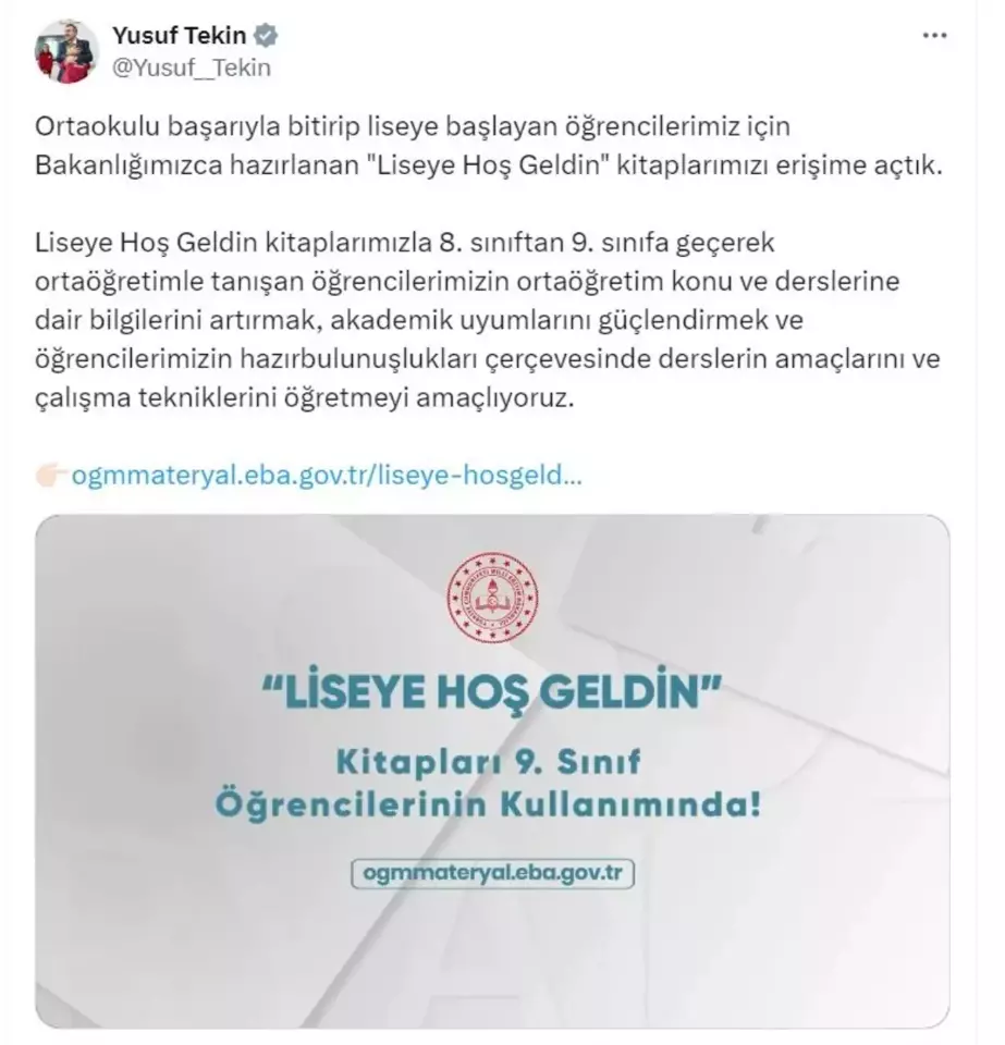 Liseye Hoş Geldin Kitapları Erişime Açıldı