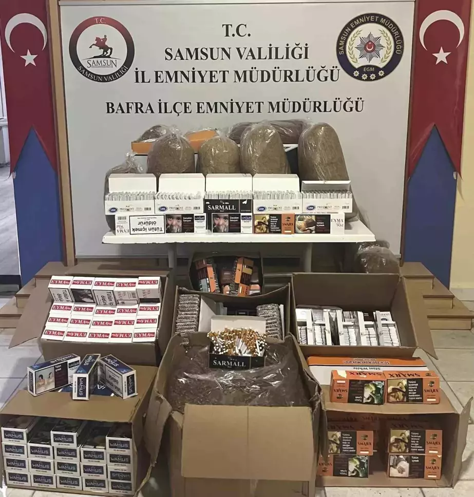 Samsun'da Kaçak Tütün ve Makaron Operasyonu