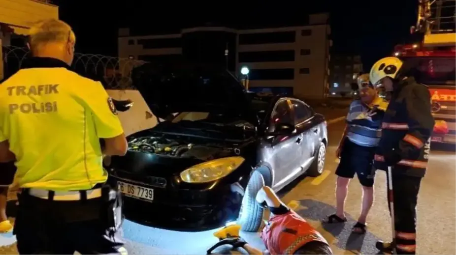 Sakarya'da otomobilin motoruna giren yılan paniğe neden oldu